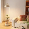 The wooden style living room sofa corner floor lamp, charging, storage and storage integrated coffee table lamp, cream style bedroom ambient light Application Scenario